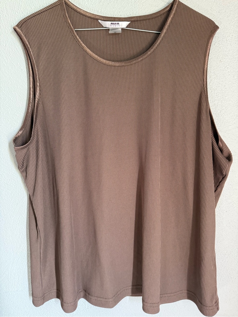 Alia Brown Ribbed Tank Top